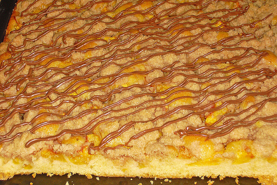 Pfirsich - Streusel Kuchen vom Blech