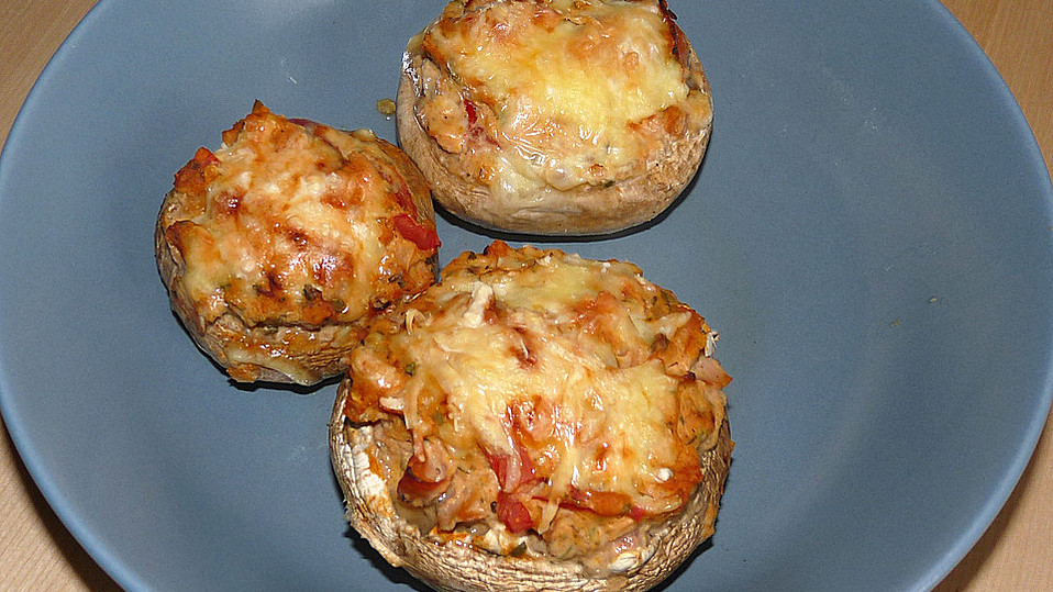 Gefüllte Riesenchampignons mit Schinken und Frischkäse von Lollygirl
