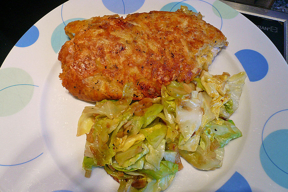 Schnitzel in Kartoffel-Käse-Kruste