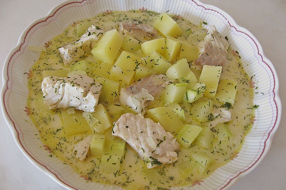 Helgoländer Kartoffelgulasch mit Fisch