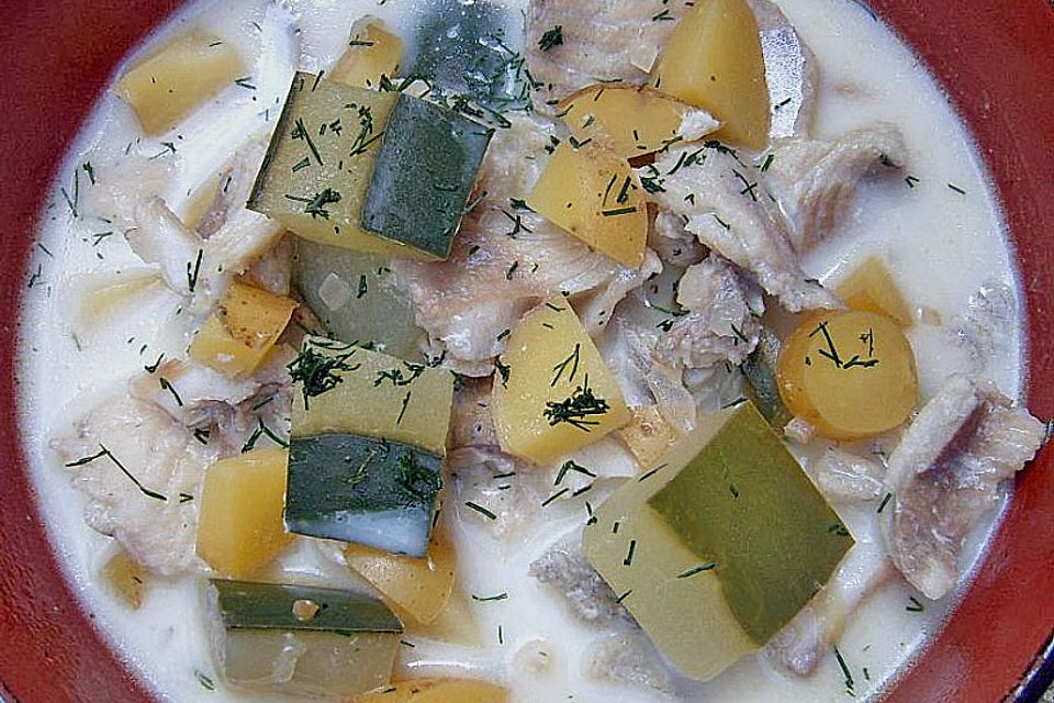 Helgoländer Kartoffelgulasch mit Fisch