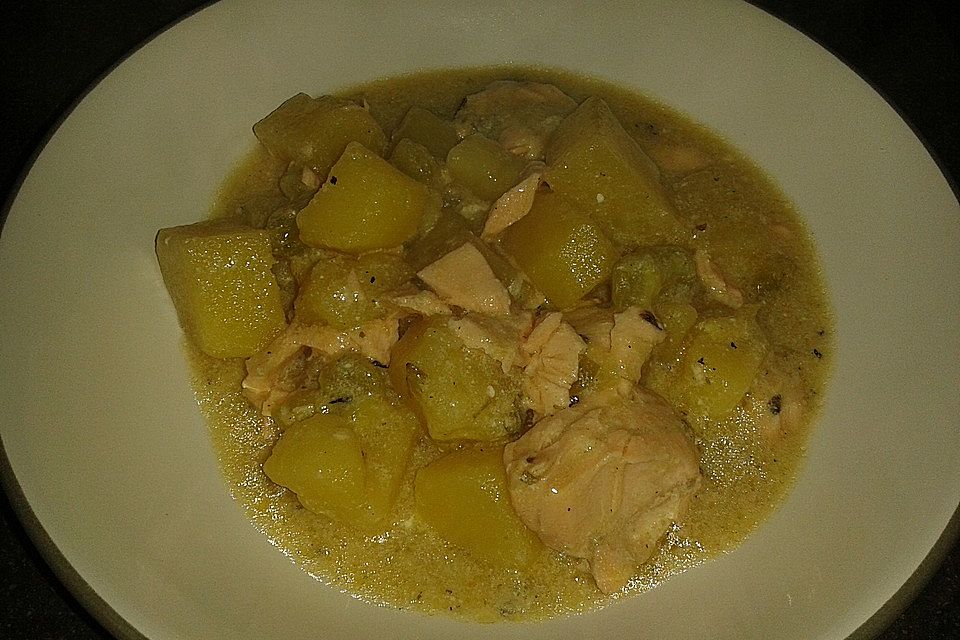 Helgoländer Kartoffelgulasch mit Fisch