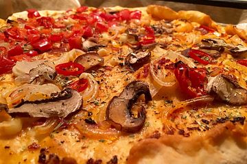 Pizza Knoblauch Champignon Paprika Vegan Von Healing21 Chefkoch