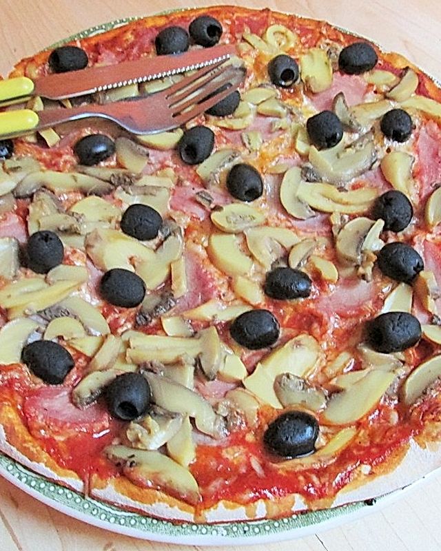 Pizza Knoblauch Champignon Paprika - vegan