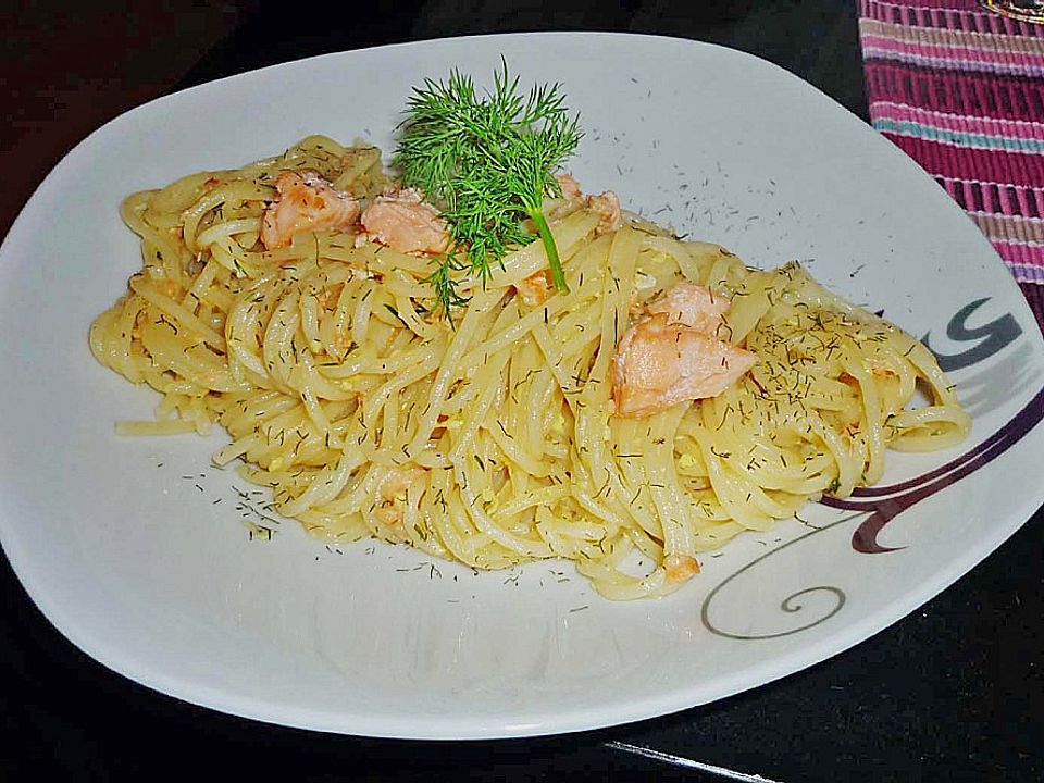 Spaghetti mit Lachs und Zitronensauce von Geris| Chefkoch