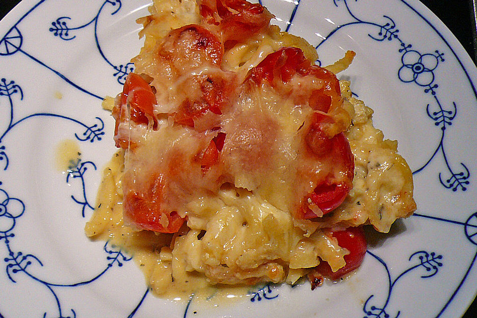 Tomaten-Spätzle Pizza