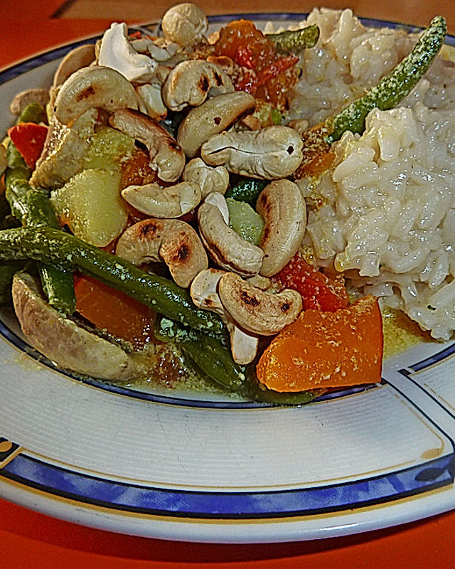 Grünes Curry mit Kürbis