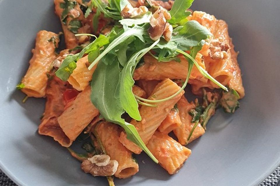 Pasta mit Rucola, Mascarpone und Parmaschinken