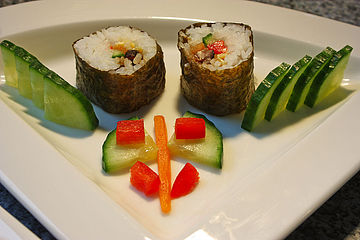 Nori-Maki-Sushi-Füllung Pilze
