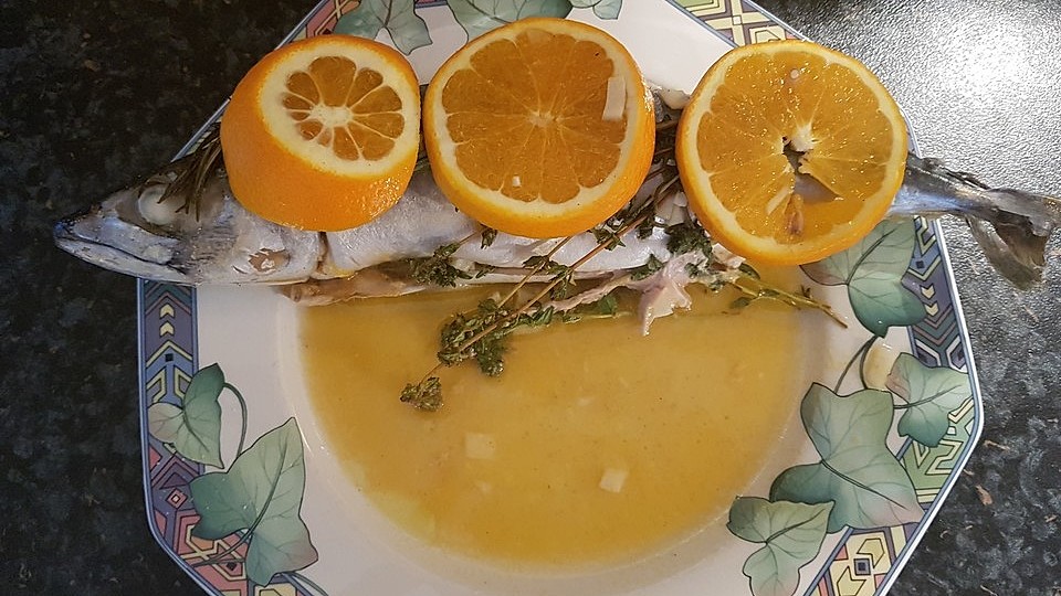Gedünstete Makrele in Orangen-Knoblauch Vinaigrette von Bond008| Chefkoch