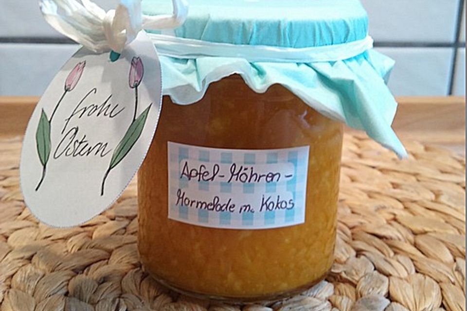 Apfel-Karotten Marmelade mit Kokos