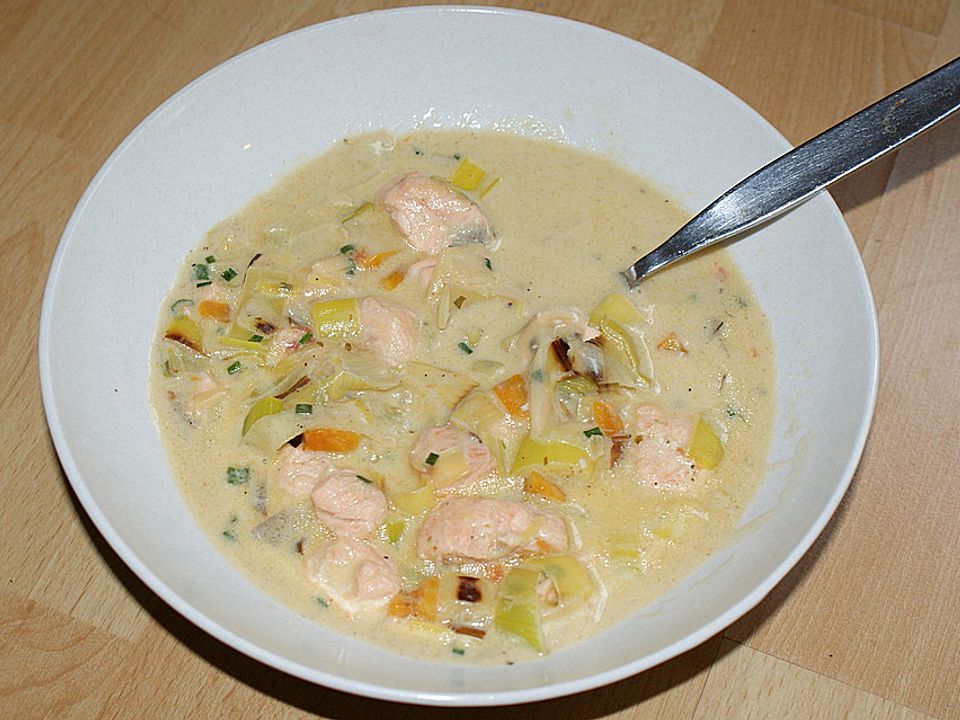 Lauch-Lachssuppe für Diätwillige von Koelkast| Chefkoch