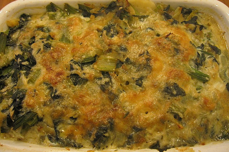 Kartoffel-Spinat-Gratin