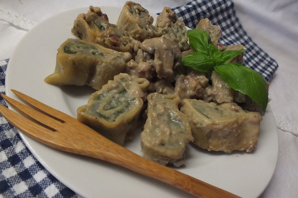 Maultaschen-Jägerpfanne