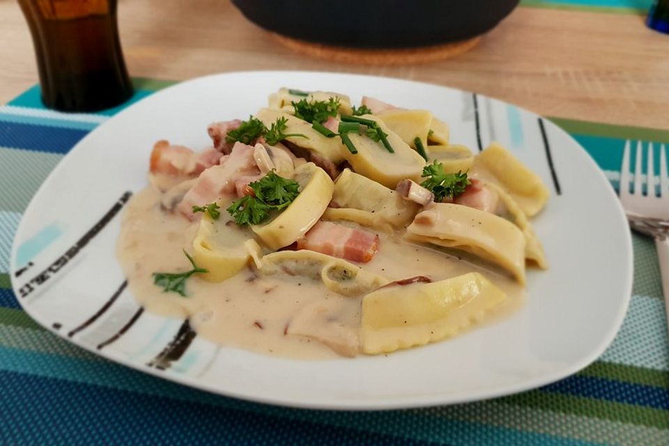 Maultaschen-Jägerpfanne