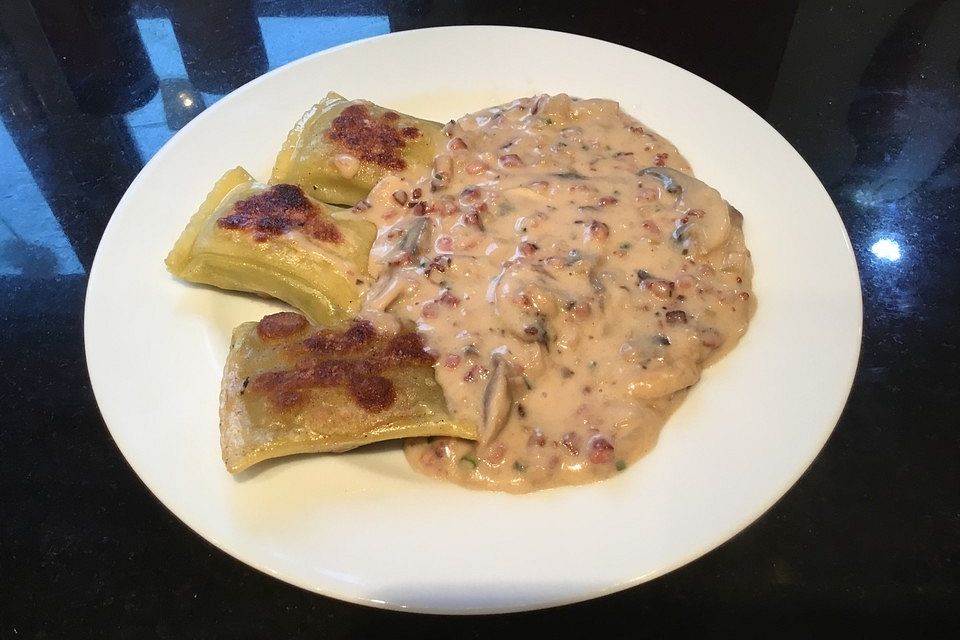 Maultaschen-Jägerpfanne