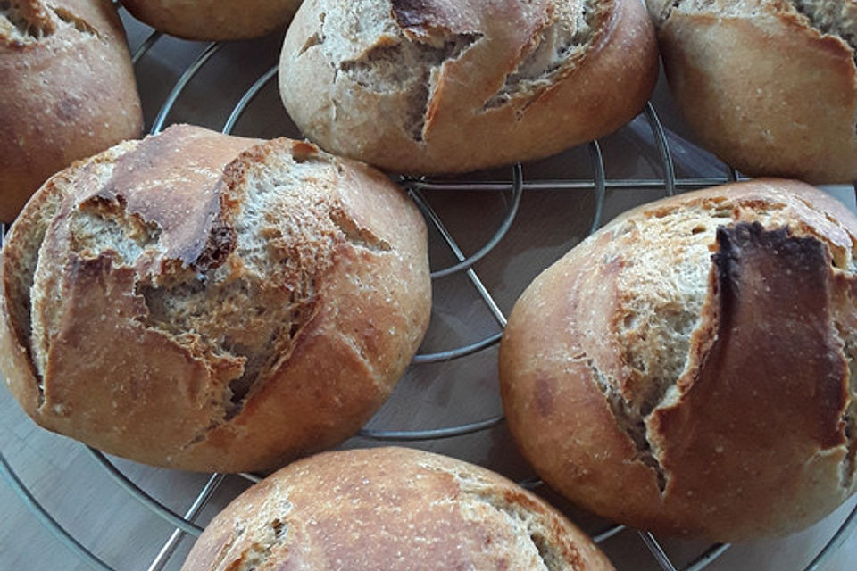 Dinkelvollkornbrötchen mit Lievito Madre