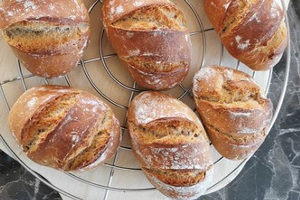 Dinkelvollkornbrötchen mit Lievito Madre