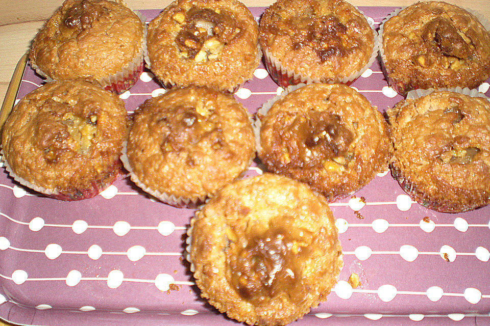 Edle Tropfen in Nuss - Muffins