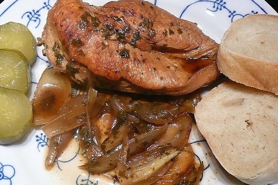 Hähnchenbrustfilets in Weinbrandsoße