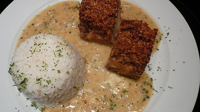 Schweinefilet mit Mandelkruste und Gorgonzolasoße von Rike-622