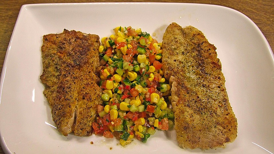 Gebratenes Fischfilet mit Salsa von Rike-622 Gebratenes Fischfilet mit Salsa von Rike-622
