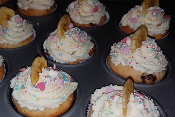 Bananen-Cupcakes mit Vanillefrosting