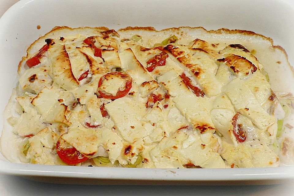 Fischauflauf mit Feta - Kruste