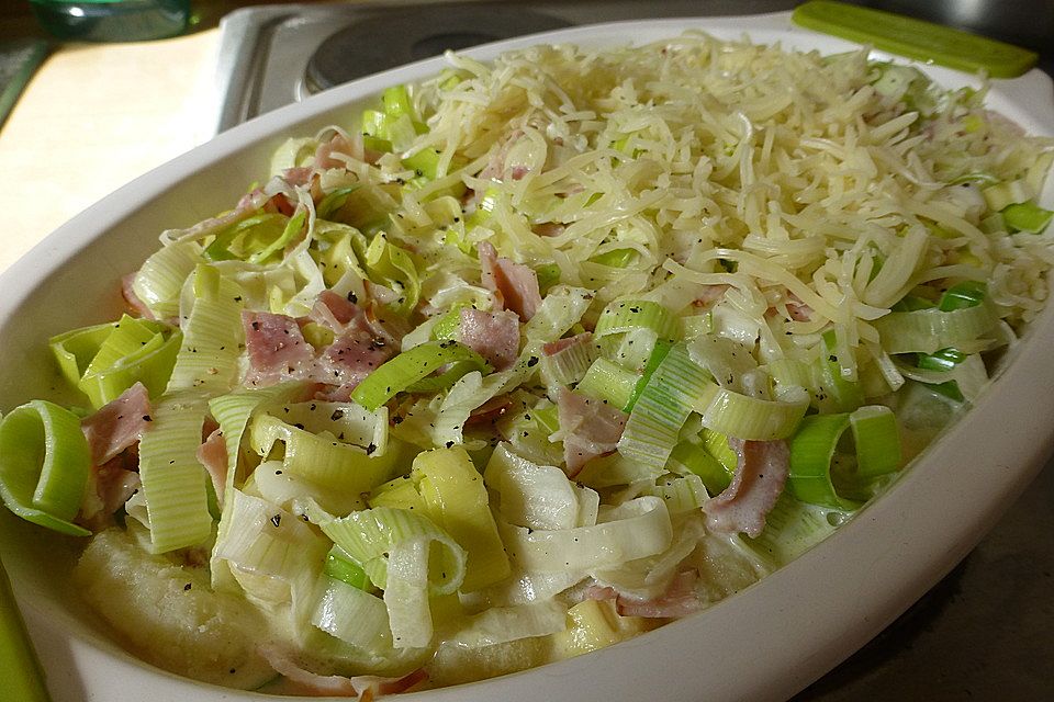 Gnocchi-Gratin in Schinken- Sahne Soße