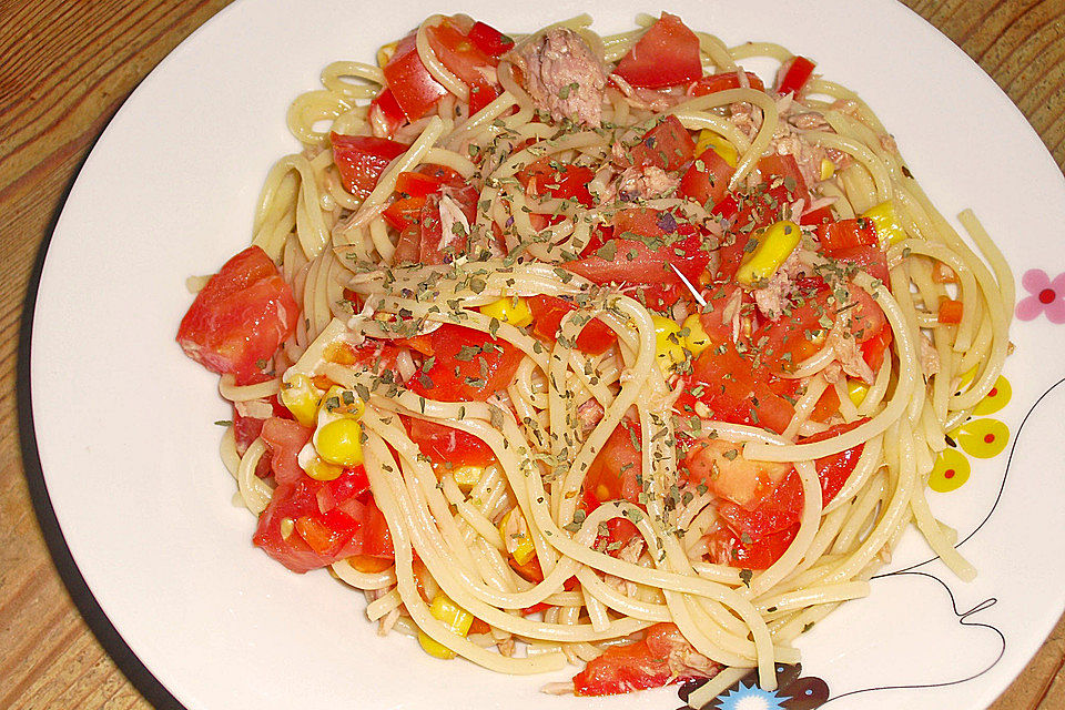 Spaghettisalat mit Thunfisch