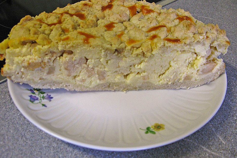 Käse-Apfelkuchen mit Streusel