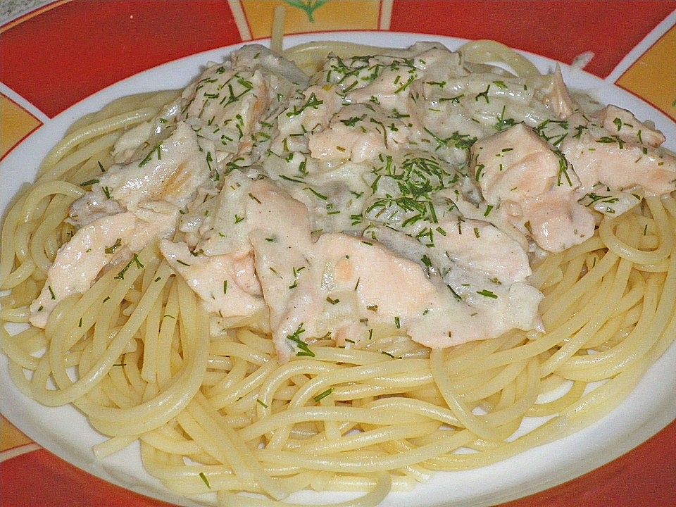 Spaghetti mit Lachs - Sahne Soße von gerfried| Chefkoch