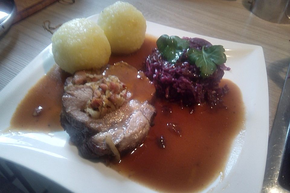 Geschmorter Spießbraten vom Blech