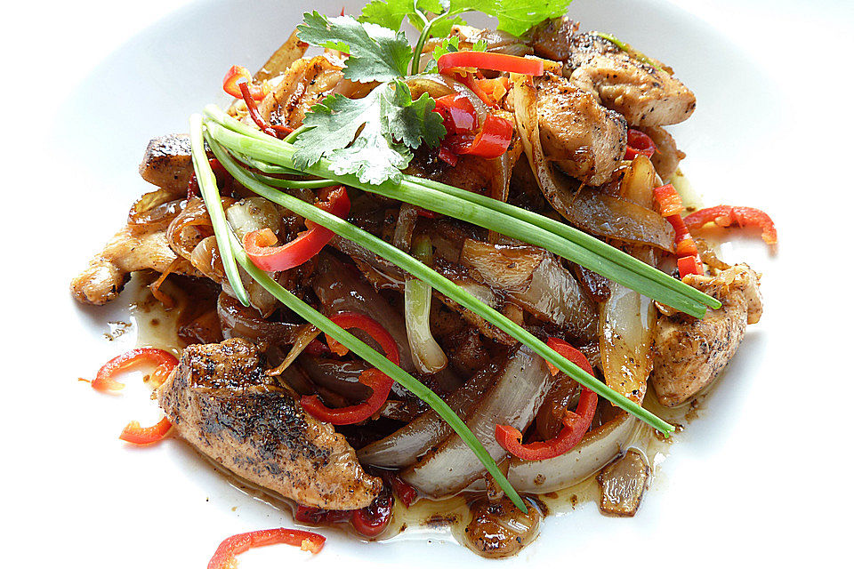 Huhn Thaistyle Garlic, Pepper and Ginger