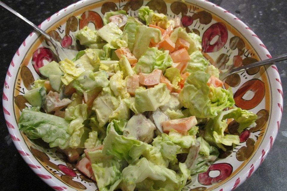 Bunter Salat mit Joghurt-Dressing