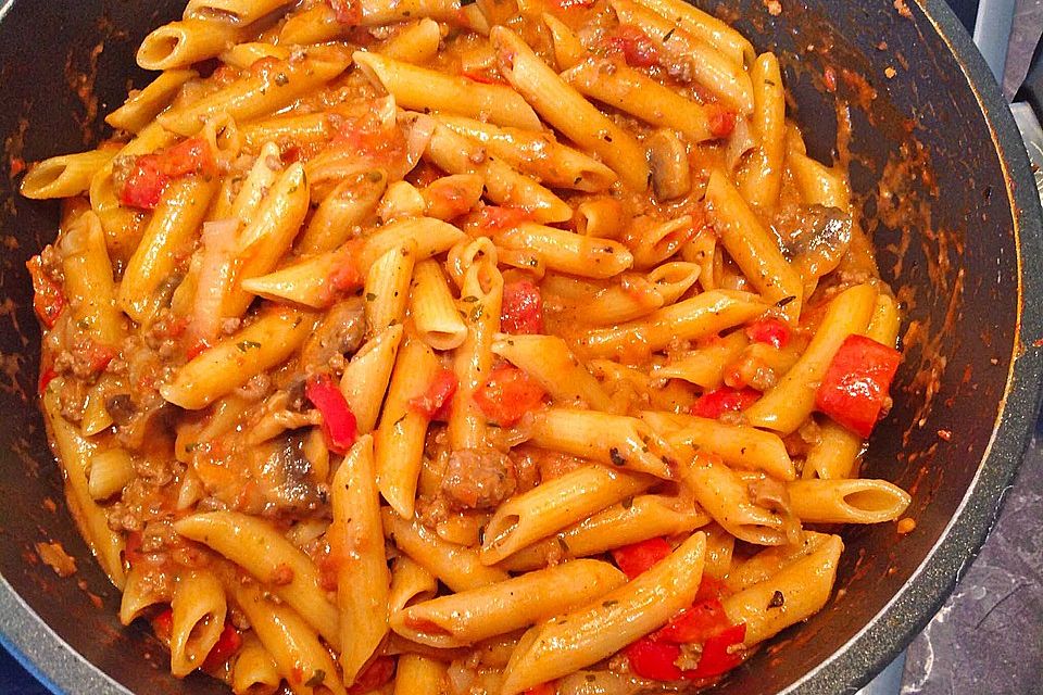 Bologneser Topf mit Champignons ohne Fix