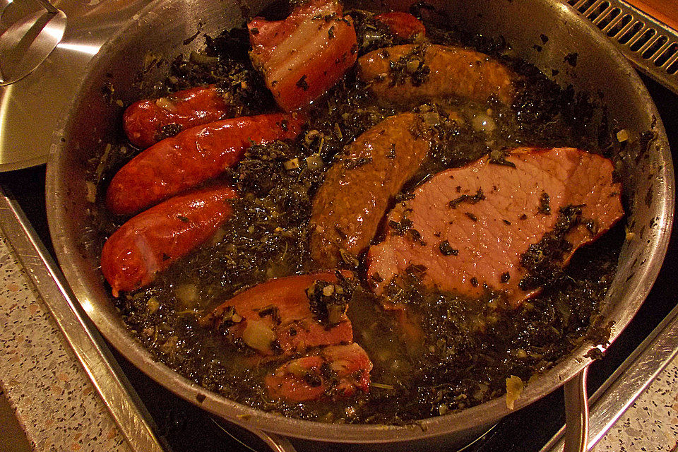 Grünkohl mit Grützwurst (Pinkel) nach Bremerhavener Art