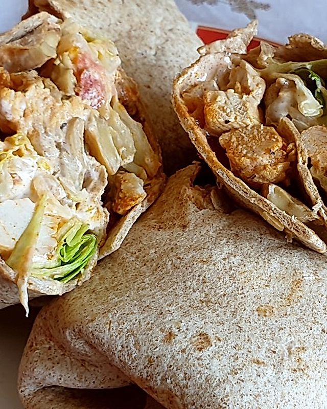 Tortilla-Wrap mit Putengyros