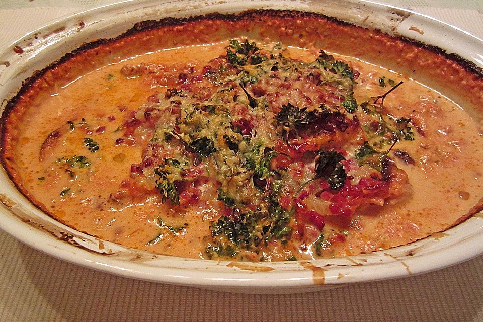 Fisch mit Metaxa-Sauce Fisch mit Metaxa-Sauce