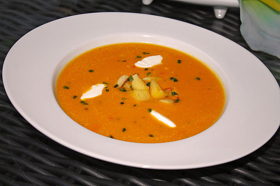 Kürbis-Käse-Suppe