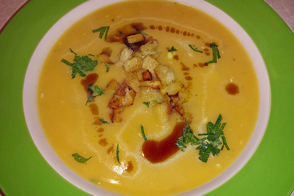 Kürbis-Käse-Suppe