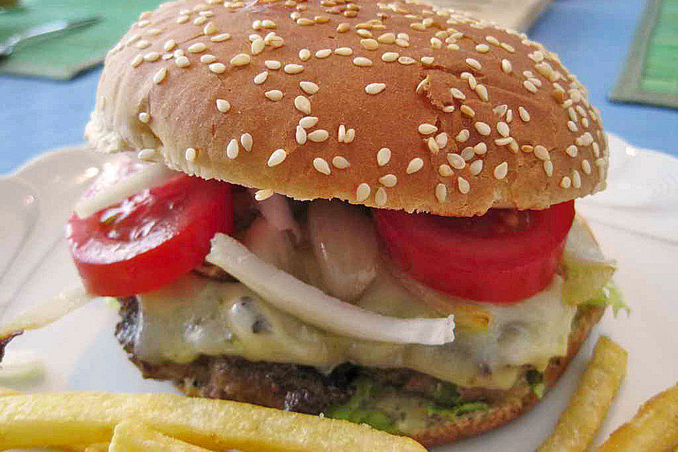 Double Cheeseburger mit Gruyère