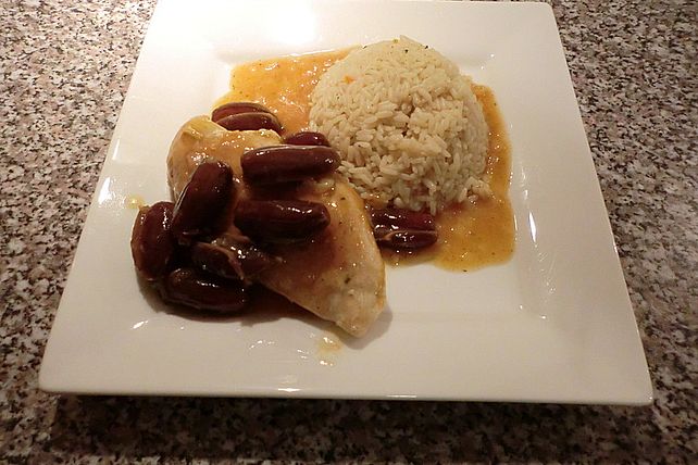 Hähnchen maurisch mit Datteln in Orangensoße von ananas2| Chefkoch