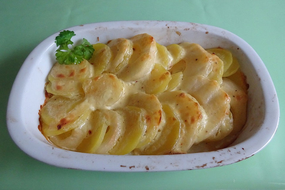 Kartoffelgratin mit Birnen