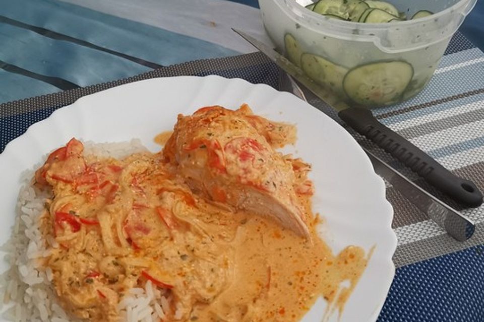 Paprika-Sahne-Hähnchen