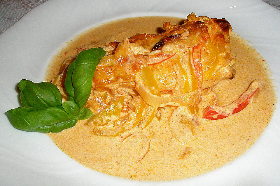 Paprika-Sahne-Hähnchen