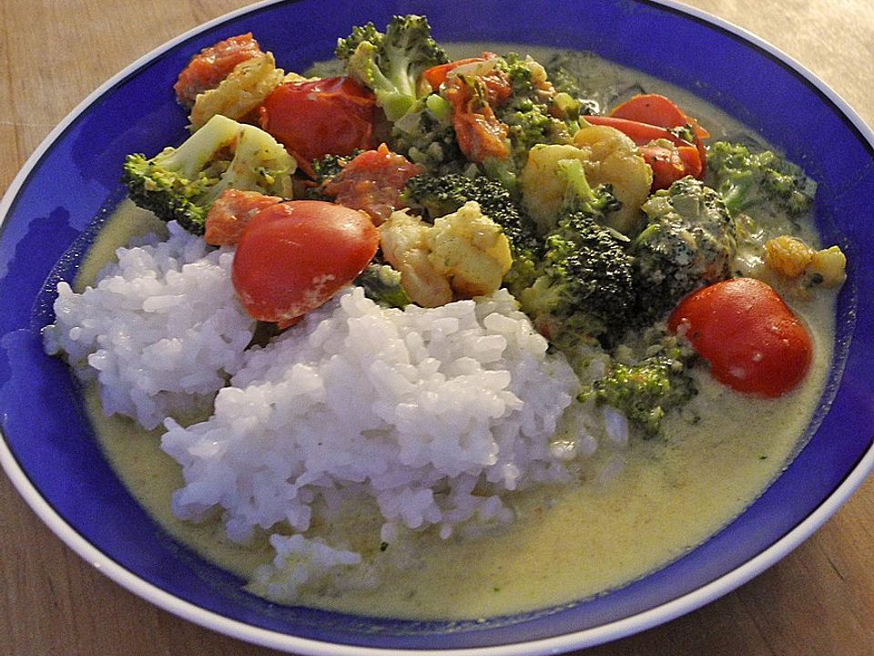 Curry Mit Garnelen Und Brokkoli Von Fabulouscooker Chefkoch