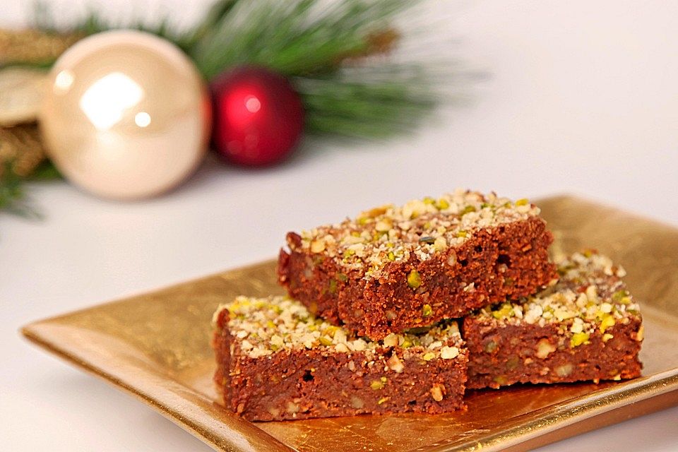 Brownies mit Pistazien und Walnüssen