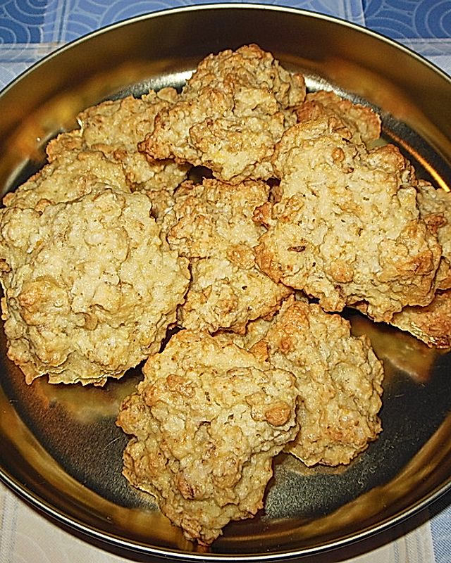 Hafer-Kokos-Kekse mit Marzipan