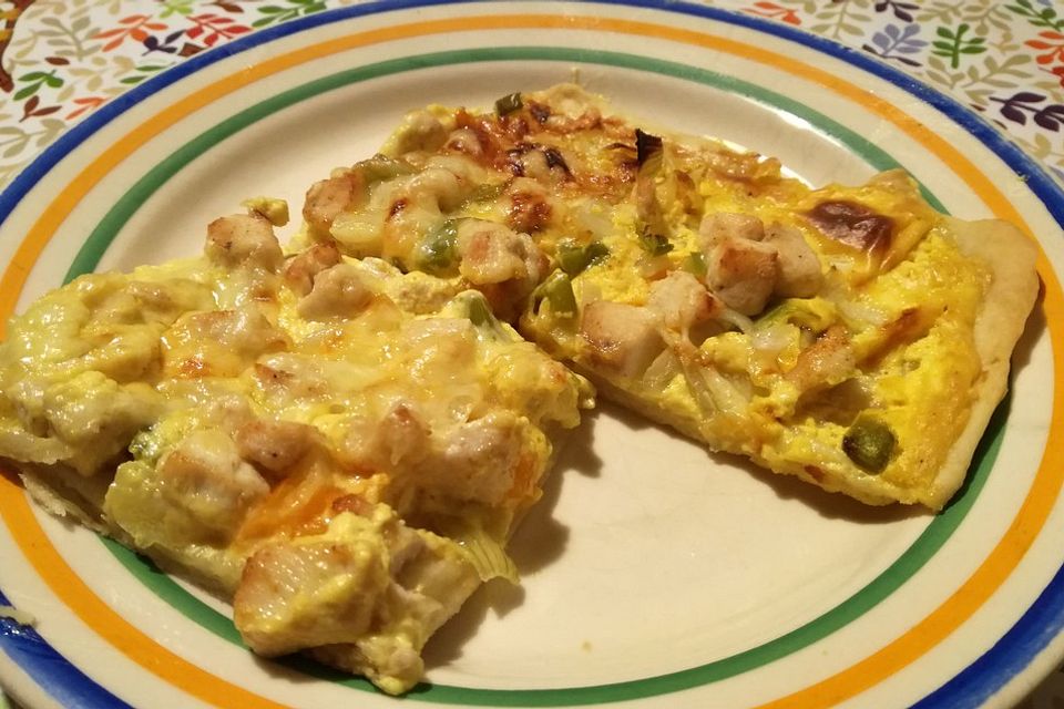 Pizza Curry-Chicken